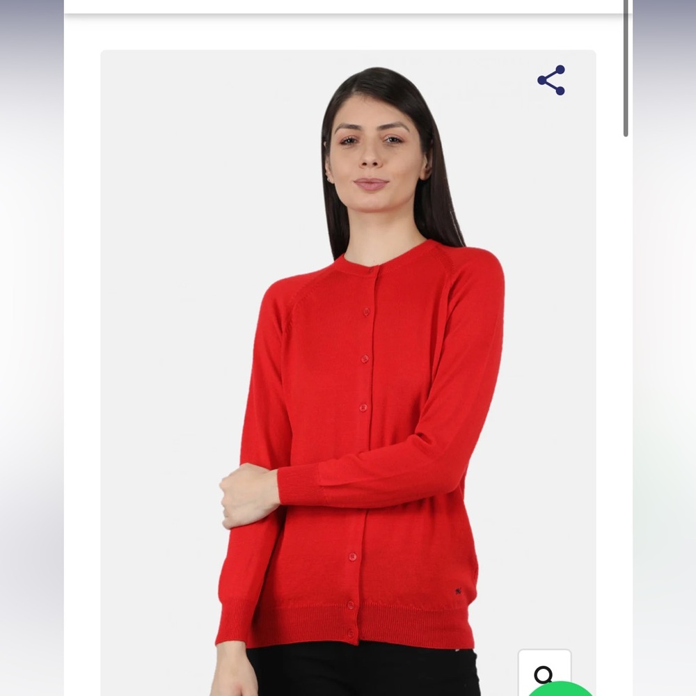 Vintage Monte Carlo Magna Wool Red Cardigan size 38
